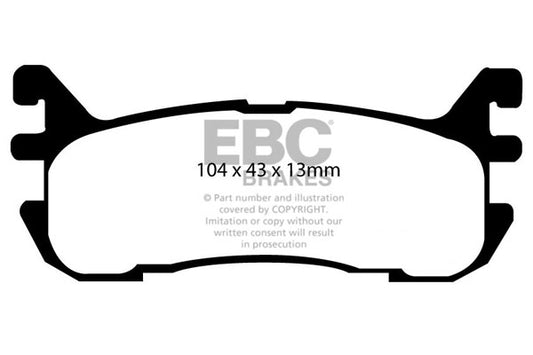 EBC Zestaw klocków hamulcowych REDSTUFF tył Ford Mazda Mercury