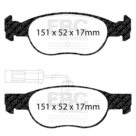 EBC ULTIMAX2 Front Brake Pad Set Fiat Lancia