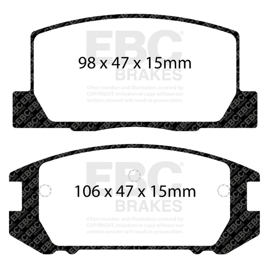 EBC ULTIMAX2 Rear Brake Pad Set Toyota 04466-48010 04466-48050