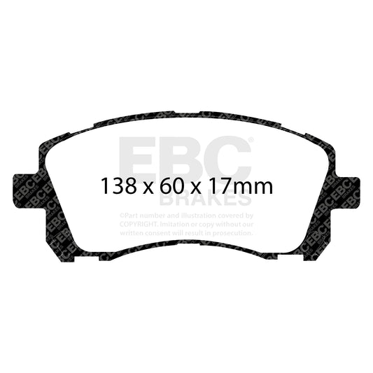 EBC Zestaw klocków hamulcowych GREENSTUFF przód Subaru 26296AC050