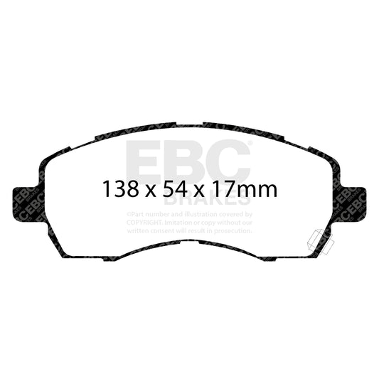 EBC Zestaw klocków hamulcowych GREENSTUFF przód Subaru 26296AC010