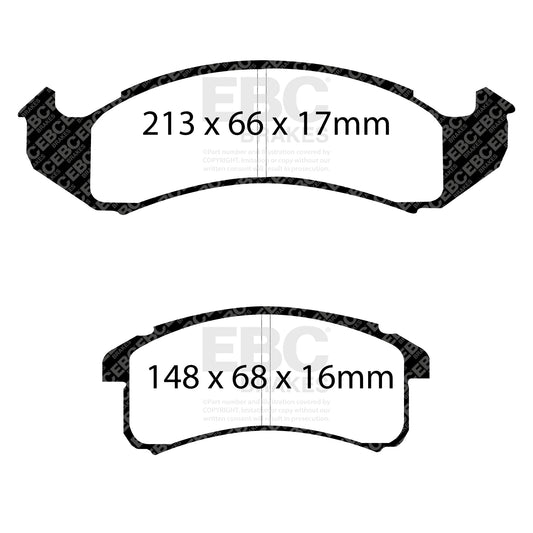 EBC REDSTUFF Front Brake Pad Set Chevrolet Pontiac 12510001