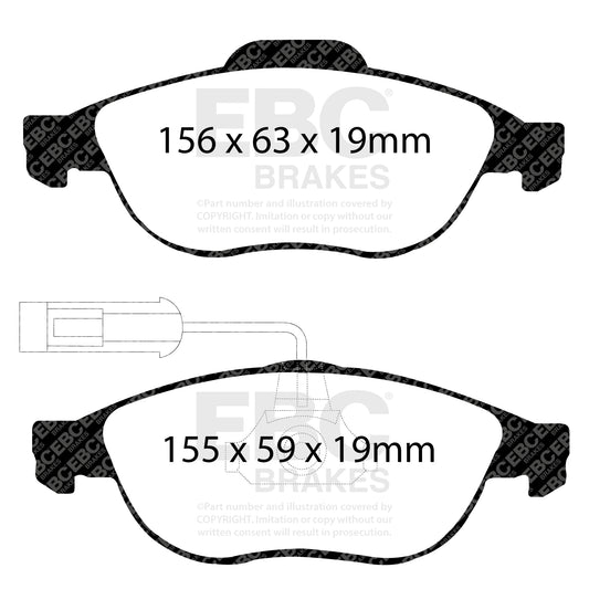 EBC Zestaw klocków hamulcowych GREENSTUFF przód Alfa Romeo Lancia 9947935