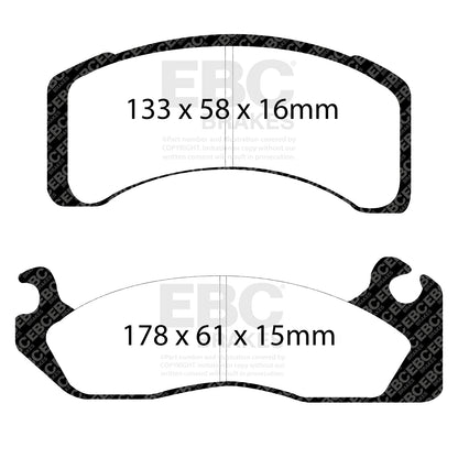 EBC REDSTUFF Front Brake Pad Set Ford E3SZ2001A E3ZZ2001A