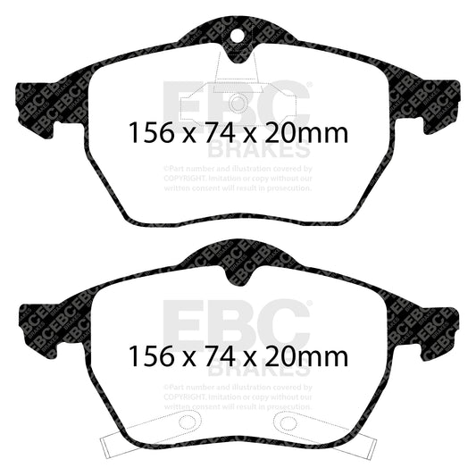 EBC REDSTUFF Front Brake Pad Set Saab 4839924