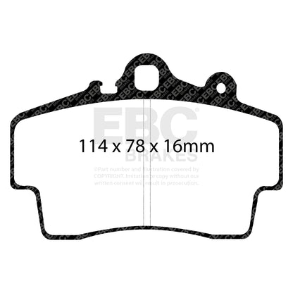 EBC Zestaw klocków hamulcowych REDSTUFF przód Porsche 99635293903