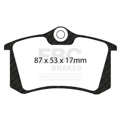 EBC Zestaw klocków hamulcowych GREENSTUFF tył Audi Citroen Fiat Lancia
