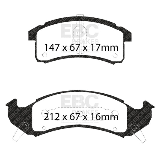 EBC REDSTUFF Front Brake Pad Set Cadillac Chevrolet Pontiac