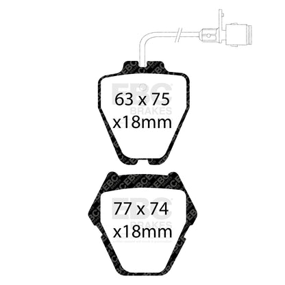 EBC Zestaw klocków hamulcowych REDSTUFF przód Audi Volkswagen 4D0698151K