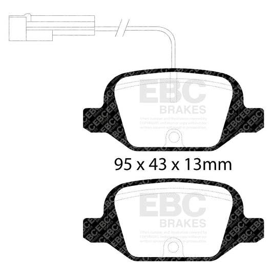 EBC Zestaw klocków hamulcowych GREENSTUFF tył Abarth Fiat 71770110