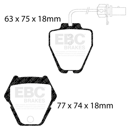 EBC REDSTUFF Front Brake Pad Set Audi Volkswagen 4B0698151L
