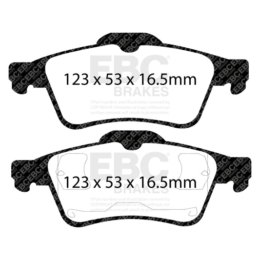 EBC REDSTUFF Brake Pad Set Rear Opel Renault Saab Vauxhall