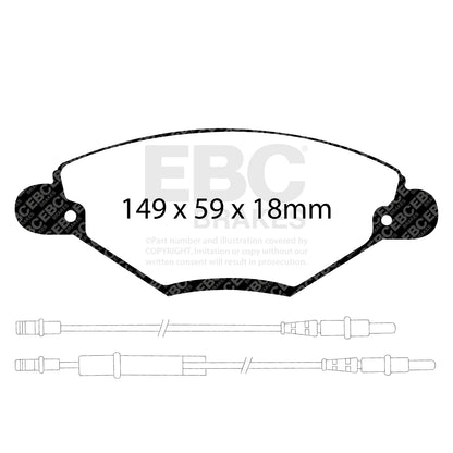 EBC Zestaw klocków hamulcowych GREENSTUFF przód Citroen 425215