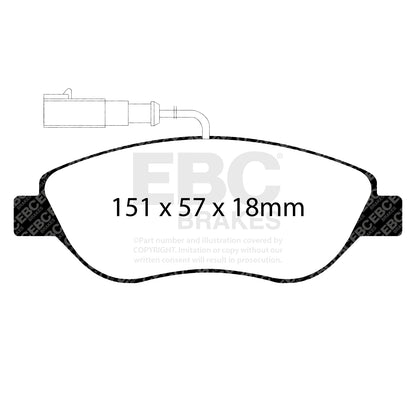 EBC Zestaw klocków hamulcowych GREENSTUFF przód Alfa Romeo Fiat Lancia