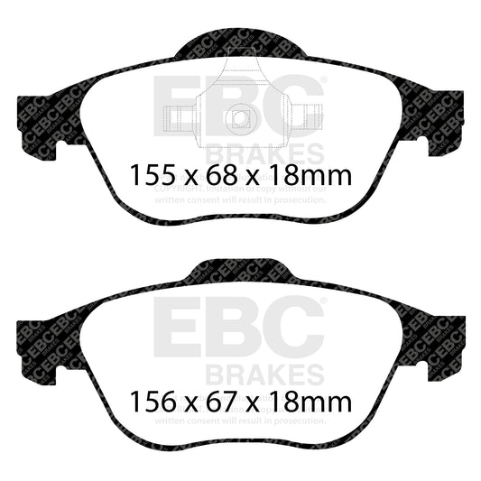 EBC Zestaw klocków hamulcowych GREENSTUFF przód Renault 7701206598