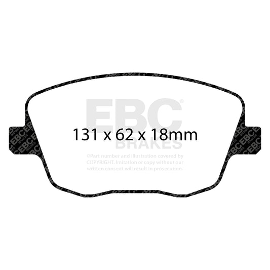 EBC Zestaw klocków hamulcowych GREENSTUFF przód Skoda 6Q0698151A