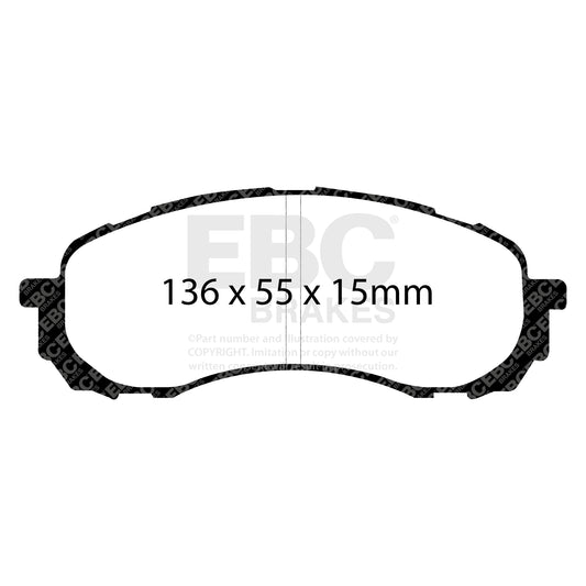 EBC Zestaw klocków hamulcowych GREENSTUFF przód Subaru 26296AE200