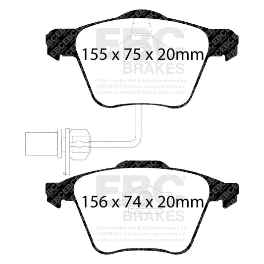 EBC ULTIMAX2 Front Brake Pad Set Audi Seat 8E0698151G