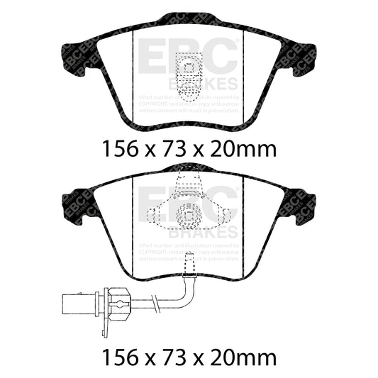 EBC Zestaw klocków hamulcowych GREENSTUFF przód Audi 4B0698151AC