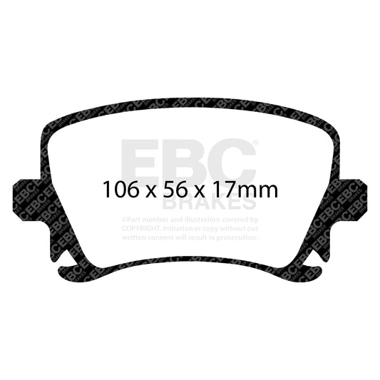 EBC REDSTUFF Brake Pad Set rear Audi Seat Skoda Volkswagen