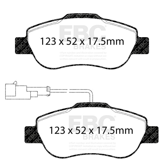 EBC ULTIMAX2 Brake Pad Set front Fiat Ford 1778384