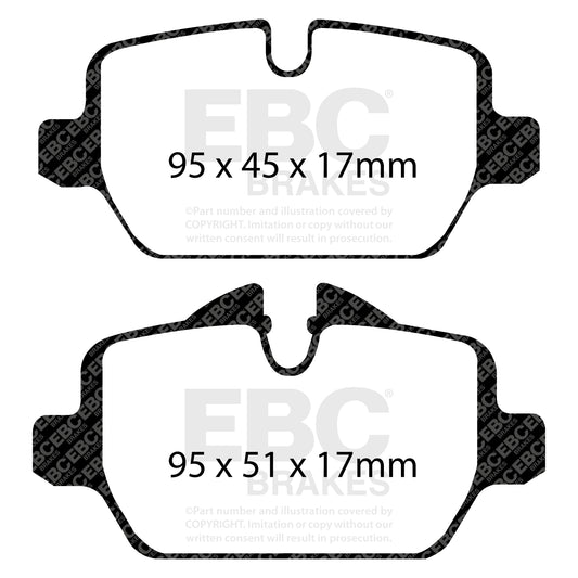 EBC ULTIMAX2 Brake Pad Set Rear BMW 34216767146