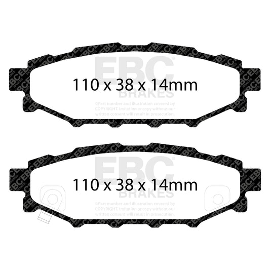 EBC ULTIMAX2 Rear Brake Pad Set Subaru Toyota 26696AG010