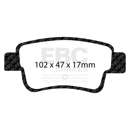 EBC ULTIMAX2 Brake Pad Set Rear Abarth Fiat Opel Vauxhall