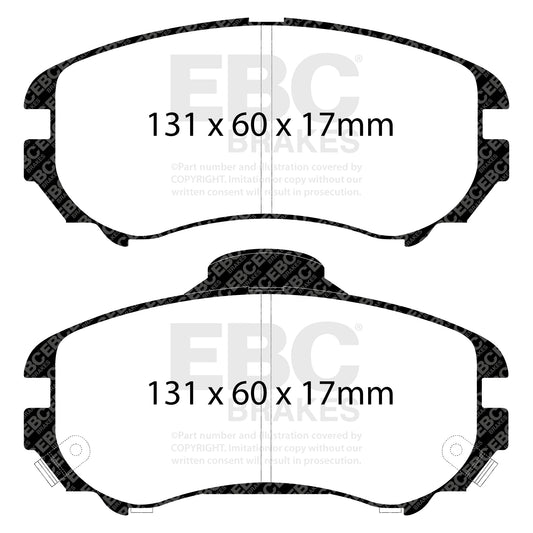 EBC Zestaw klocków hamulcowych GREENSTUFF przód Hyundai Kia 581012CA10