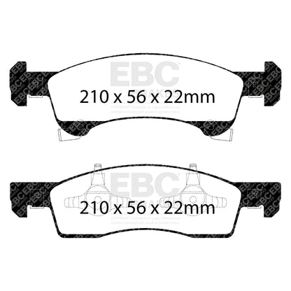 EBC Zestaw klocków hamulcowych GREENSTUFF przód Ford Lincoln 2L1Z2001AA
