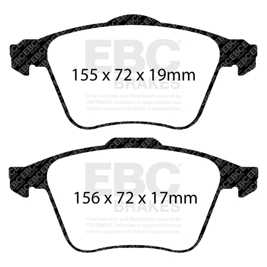 EBC REDSTUFF Front Brake Pads Set Volvo 274285