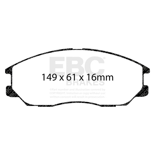 EBC Zestaw klocków hamulcowych GREENSTUFF przód Hyundai SsangYong