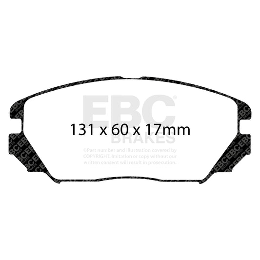EBC Zestaw klocków hamulcowych GREENSTUFF przód Hyundai 581013KA30
