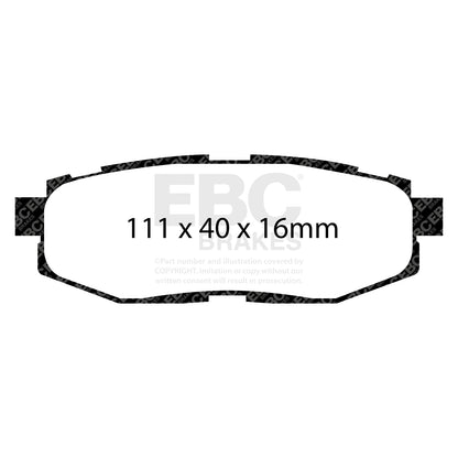 EBC ULTIMAX2 Brake Pad Set Rear Subaru Toyota