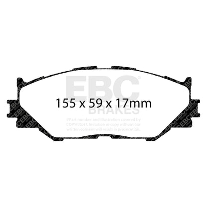 EBC Zestaw klocków hamulcowych REDSTUFF przód Lexus 0446553020