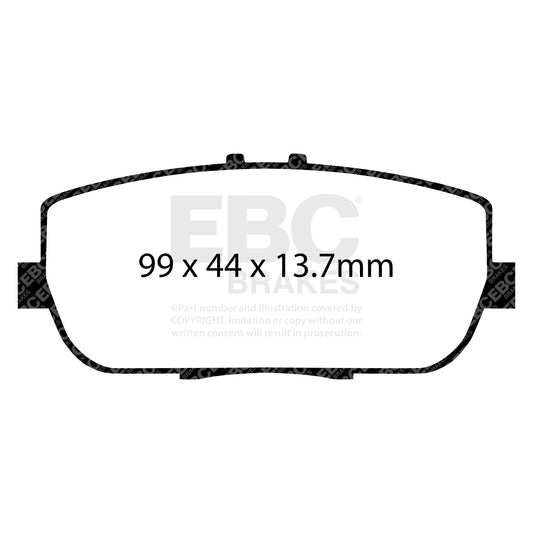 EBC Zestaw klocków hamulcowych GREENSTUFF tył Abarth Fiat Mazda NFY72643Z