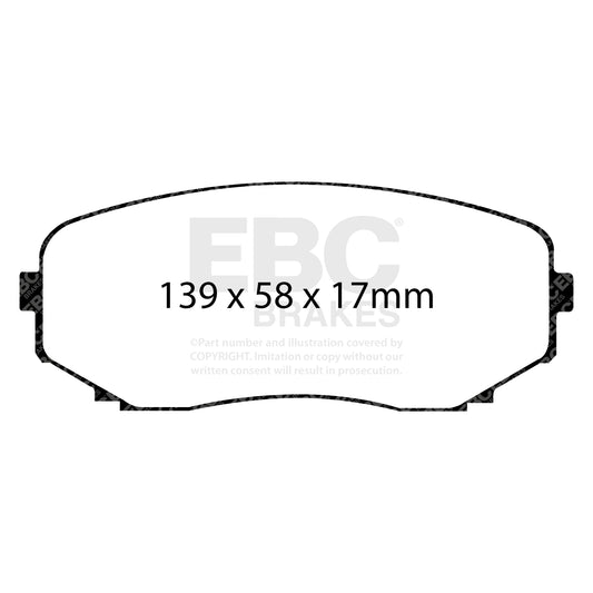 EBC Zestaw klocków hamulcowych GREENSTUFF przód Ford 7T4Z2001A EHY43323Z