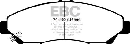 EBC Zestaw klocków hamulcowych GREENSTUFF Acura Honda