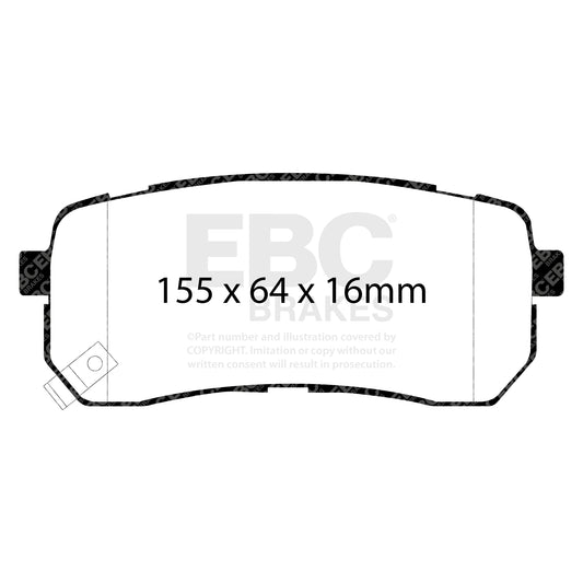 EBC Zestaw klocków hamulcowych GREENSTUFF tył Hyundai Kia 583023JA00