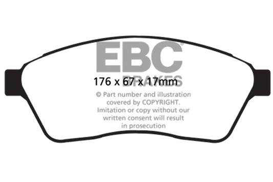 EBC REDSTUFF Brake Pad Set Cadillac Saab 20872587 20941707