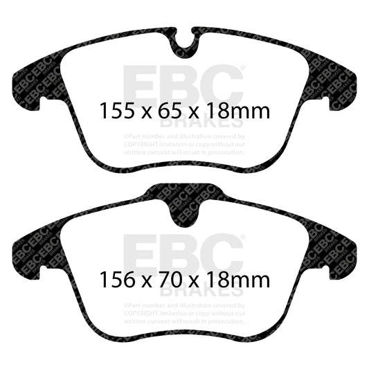 EBC REDSTUFF Front Brake Pad Set Jaguar C2C27290 C2C35612