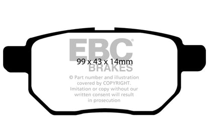 EBC REDSTUFF Rear Brake Pad Set Pontiac Scion Toyota
