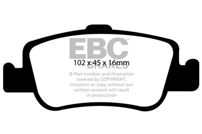EBC Zestaw klocków hamulcowych YELLOWSTUFF tył Toyota 446602170 446602182