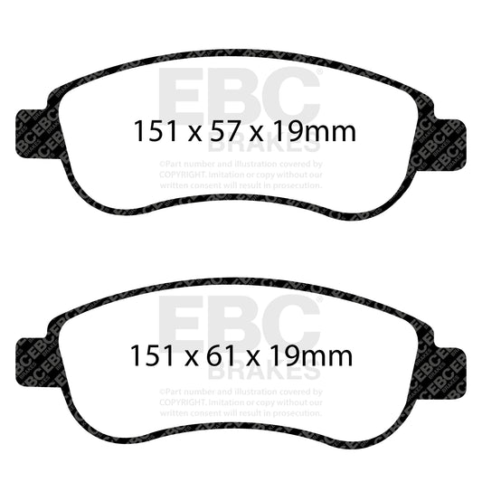EBC Zestaw klocków hamulcowych ULTIMAX2 przód Honda 45022SWWG01 45022SWWG02
