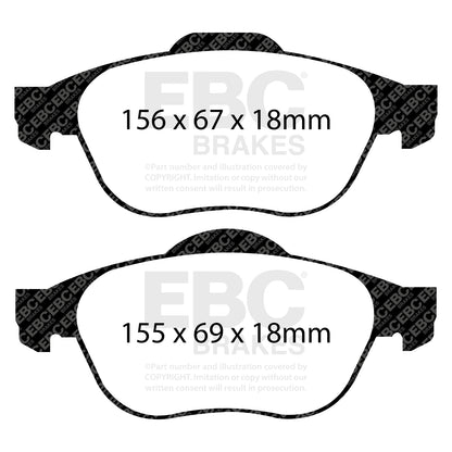 EBC ULTIMAX2 Front Brake Pad Set Renault 410601237R 7701209100