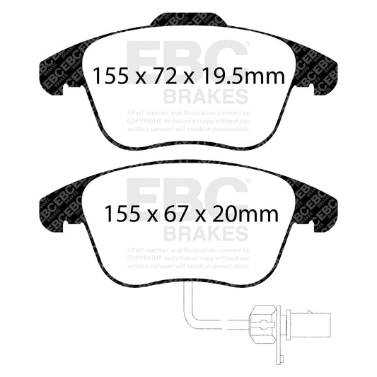 EBC REDSTUFF Front Brake Pad Set Audi