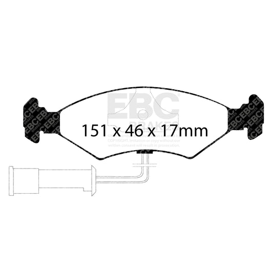 EBC ULTIMAX2 Front Brake Pad Set Ford Ginetta Quantum 1613128
