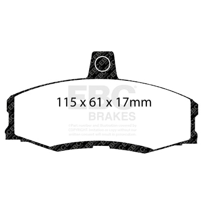 EBC Zestaw klocków hamulcowych YELLOWSTUFF przód Ford Skoda Tiger 115430281