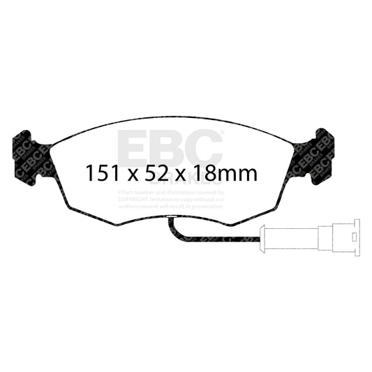 EBC Zestaw klocków hamulcowych GREENSTUFF przód Ford Ginetta Panther