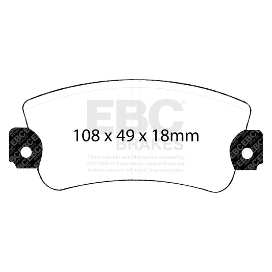 EBC Zestaw klocków hamulcowych GREENSTUFF przód Autobianchi Fiat Innocenti